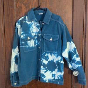 Urban Outfitters BDG Nico Bleached Tie Dye Denim Jacket Wide XS